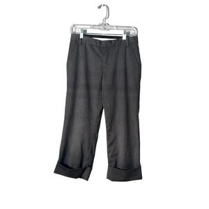 Banana Republic Martin Cuffed Wide Leg Capris Stretch Size 0‎ Grey Heathered EUC